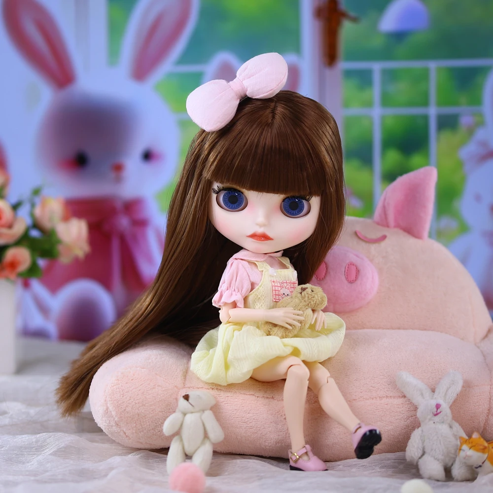 ICY DBS Blyth Doll BJD Joint Body White Skin Matte Face Bow Cute Doll 1/6 30cm Girl Gift Anime SD