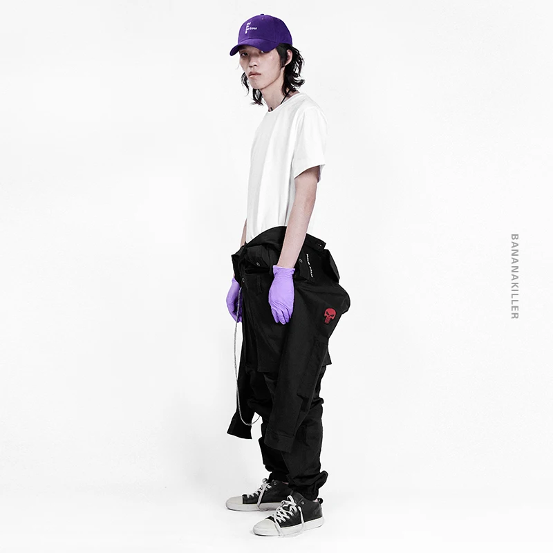 

Комбинезон BANANAKILLER в стиле милитари, рабочая одежда, готический стиль, свободный крой, длинные брюки цвета хаки, молодежный стиль