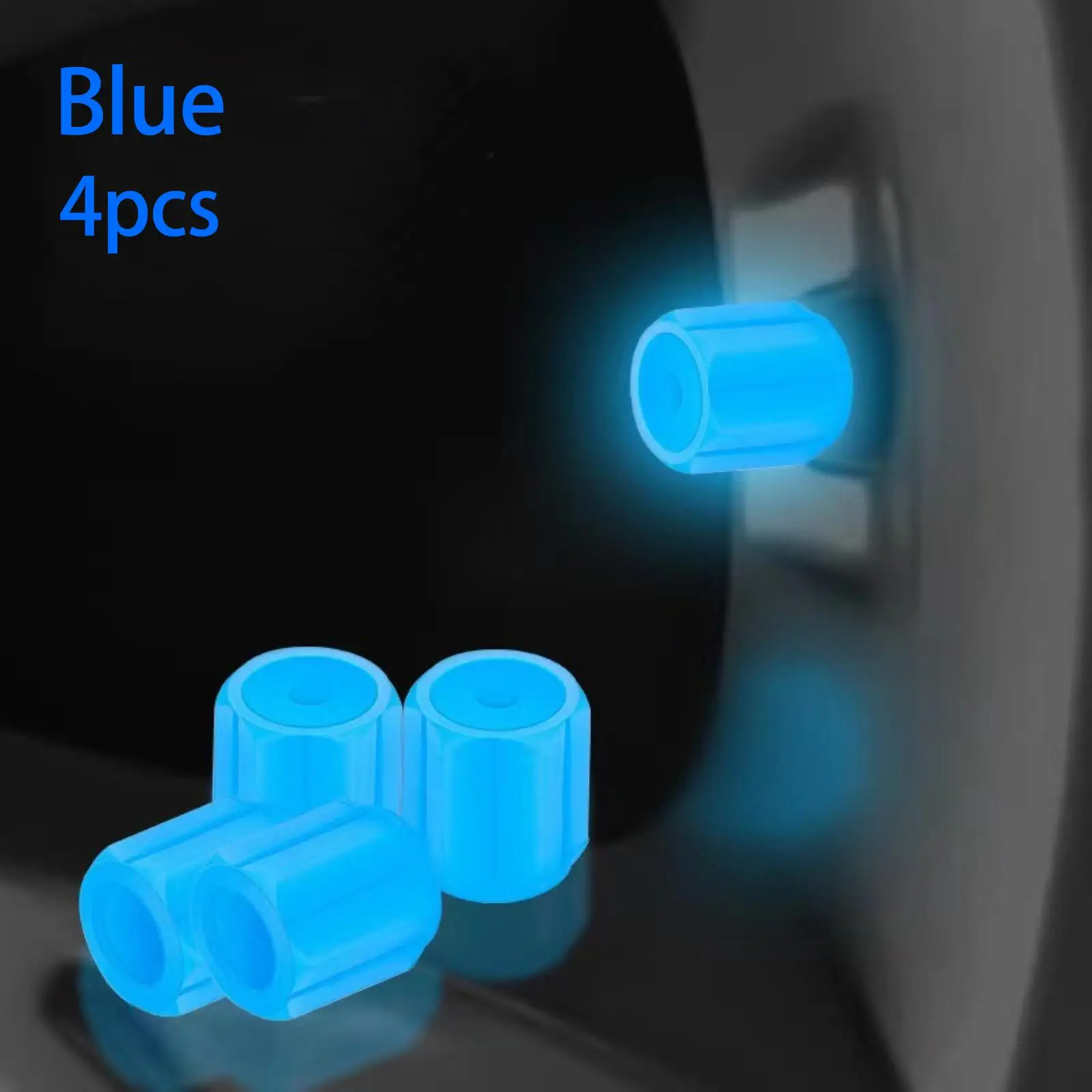 4 Stück fluoreszierende Reifenventilkappen, leuchtende Ventilkappen, im Dunkeln leuchtend, für Auto, Motorrad, Fahrrad, Radnabenabdeckung, Dekoration – Detail 20