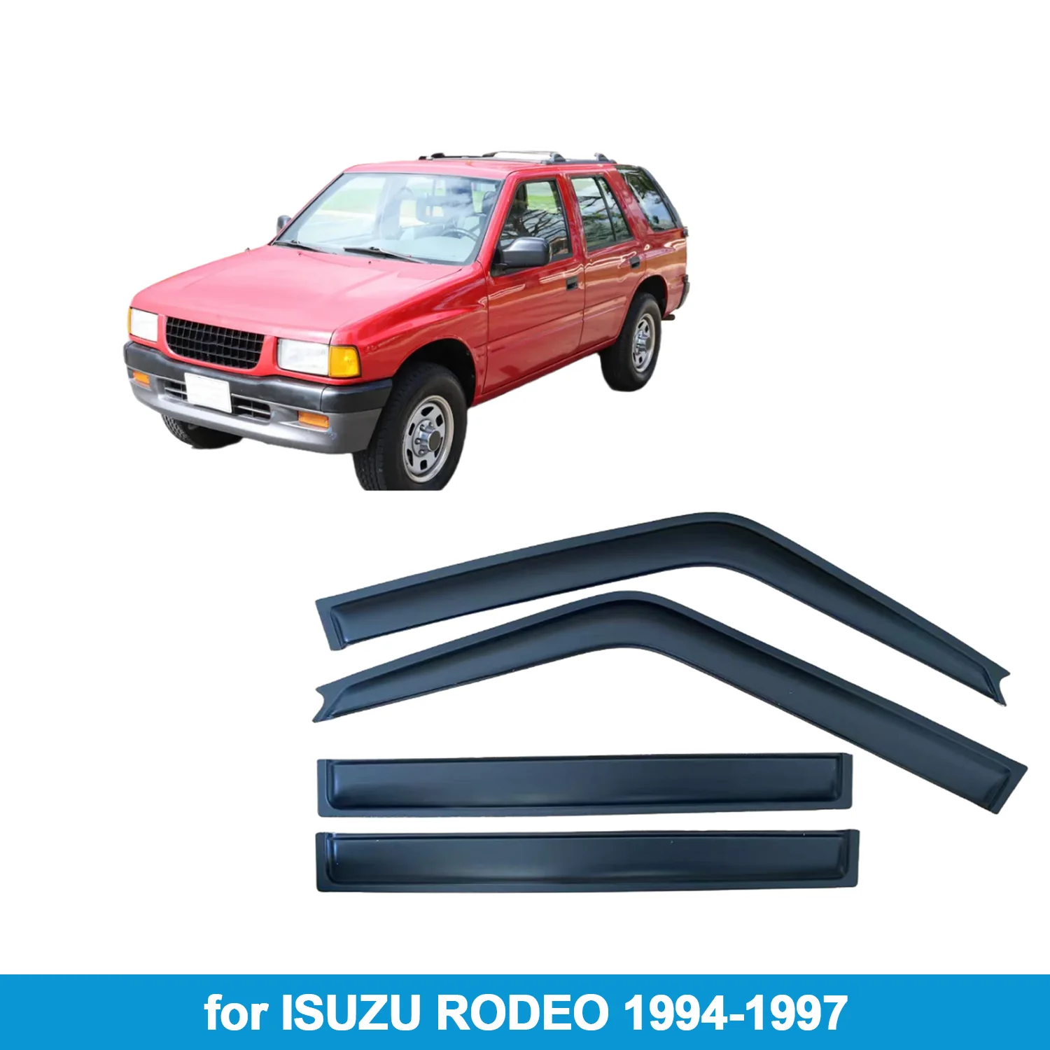 

Window Visor for ISUZU RODEO 1994-1997 Rain Guard Side Vent Deflector Weathershield Outside-Mount Tape On