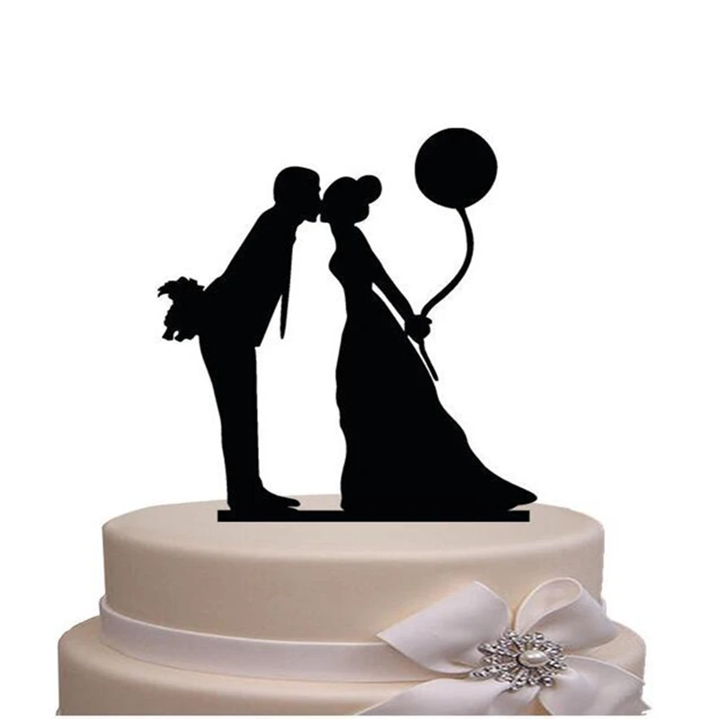 INS acrilico Wedding Cake Topper oro nero amore cuore Mrs.Mr festa di fidanzamento Cake Topper sposo e sposa torta decorazione di cerimonia nuziale