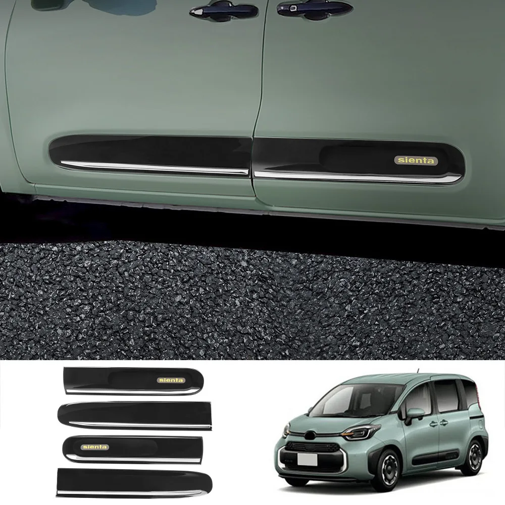 For 4PCS Car Door Trim Strip 2022 Toyota SIENTA Refit Side Spoiler Diffuser ABS Material Body Kit