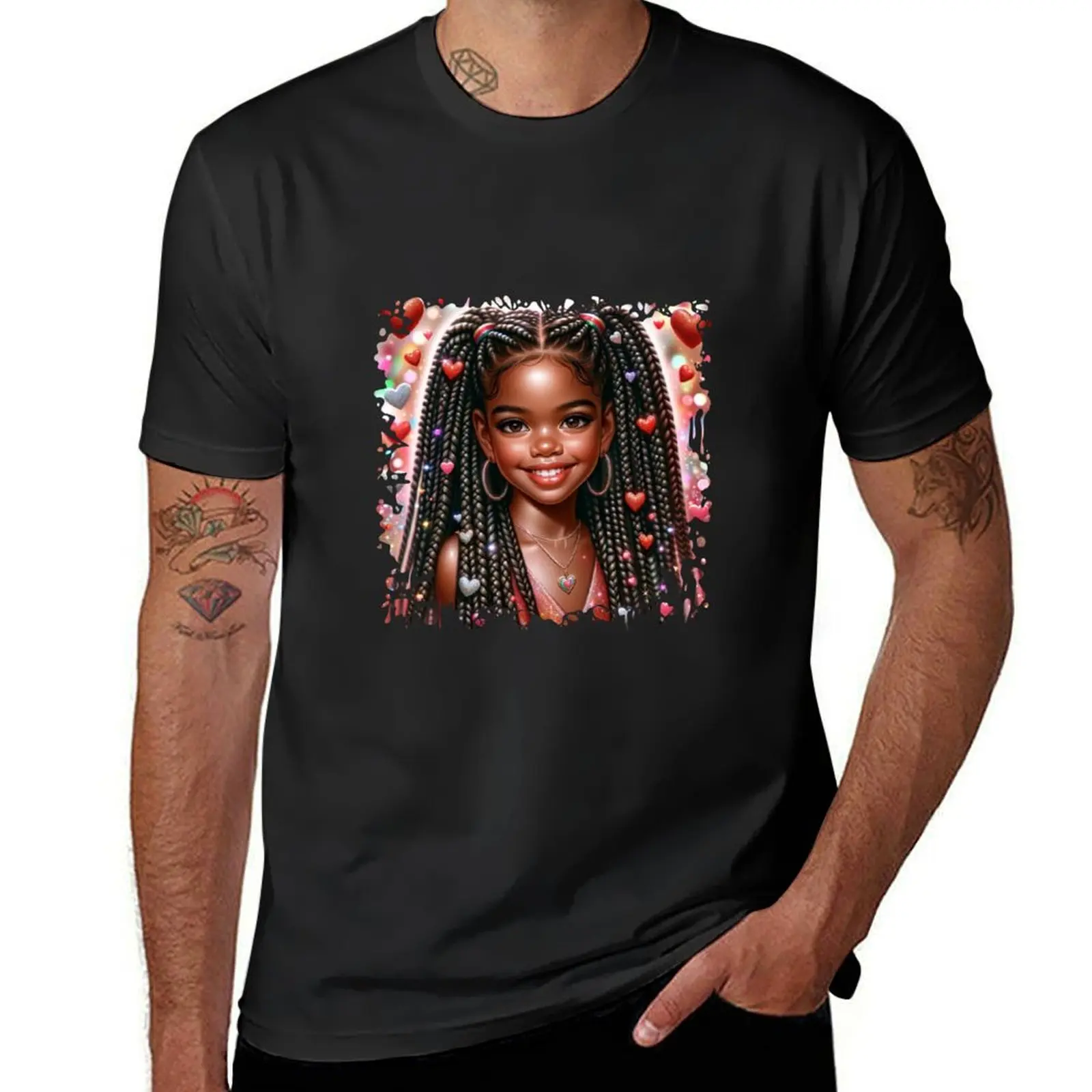 Valentine's Radiance: Afro Beauty Shines T-Shirt quick-drying customizeds cute tops boys whites Short sleeve tee men