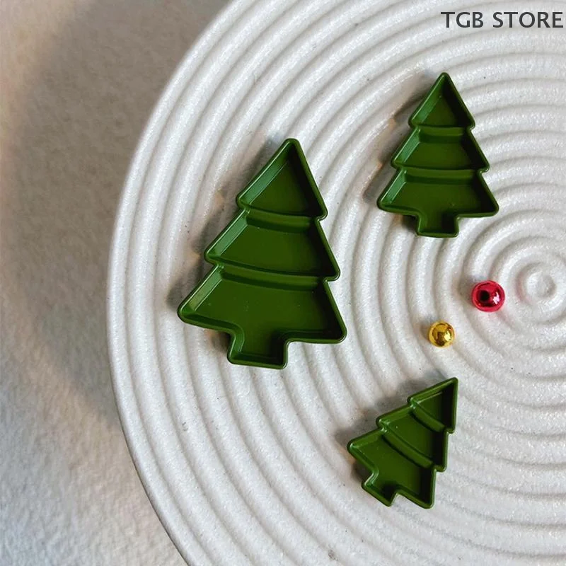 1Pcs Mini Christmas Tree Fruit Plate Dessert Meal Plate Model Dollhouse Miniature Decoration DIY Accessories Toys