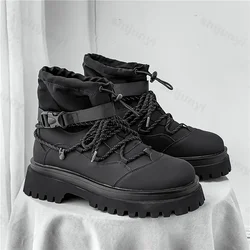 Fashion Men Casual Shoes High Top Platform Ankle Boots Autumn Winter Non-slip Work Shoes Climbing Outdoor Travel Walking Boots