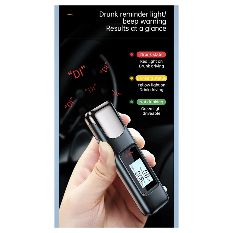 C10 High Precision Alcohol Tester Drunk Alarm Reminder Breath Alcohol Tester Professional Breathalyzer Alcohol Analyzer