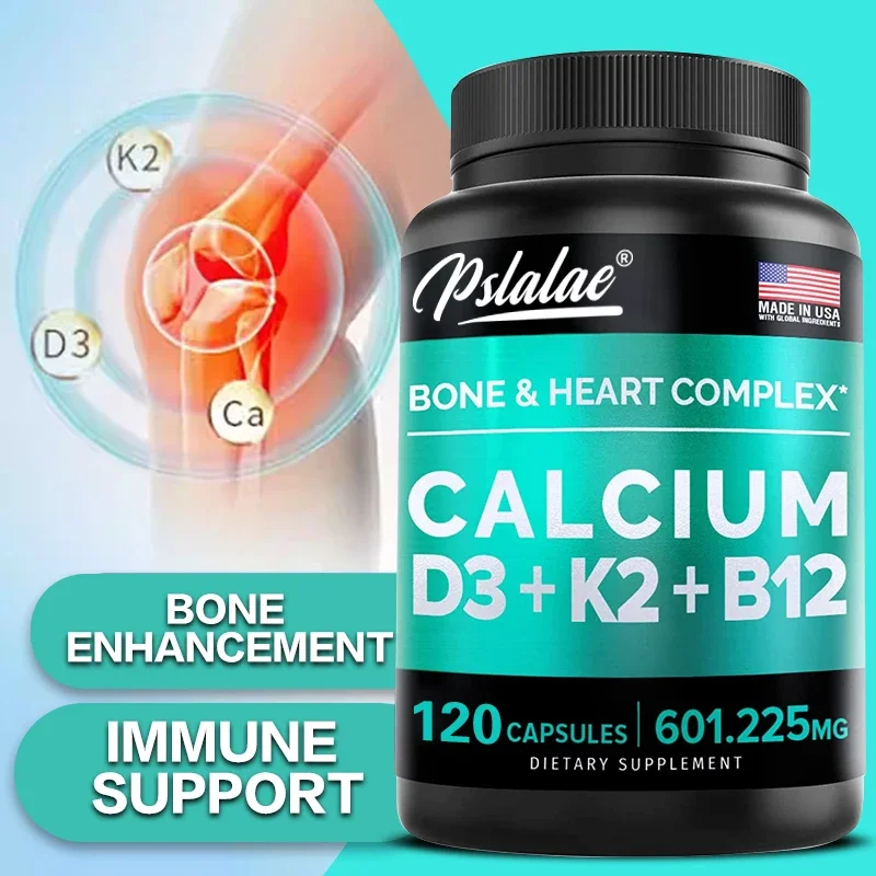 4-in-1 Calcium Supplement for Women and Men Bone and Heart Complex with Vitamin D3 K2, Calcium Supplement + Vitamin Calcium