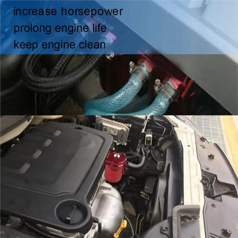 Aluminum Polish Car Oil Catch Can Tank Kit Baffled With Breather 300Ml Engine Air Oil Separator Reservoir Kit - view 2