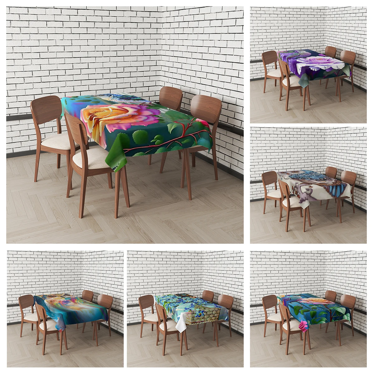 Home tablecloths for dining table decoration Natural and Animal Styles rectangular table accessories cloth Anti-stain tablecloth