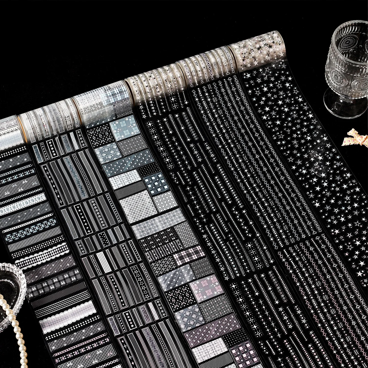 70mm*2m Simple Line Decorative Tape & Stickers, Journal Background Collage Materials, DIY Handmade Scrapbooking Craft Gadgets