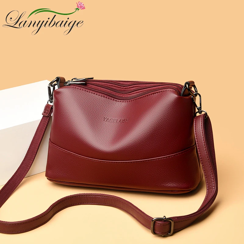 Women's European And American Vintage Shoulder Bag High Quality Designer Soft Leather Large Capacity Crossbody Bags Bolsa Femina