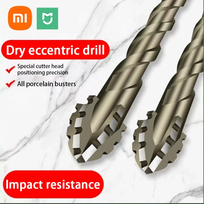 Xiaomi Mijia Four-Edge Eccentric Drill Bit High-Hard Alloy Upgraded Carpentry Tools All Porcelain Concrete Brick Drill Bit Set