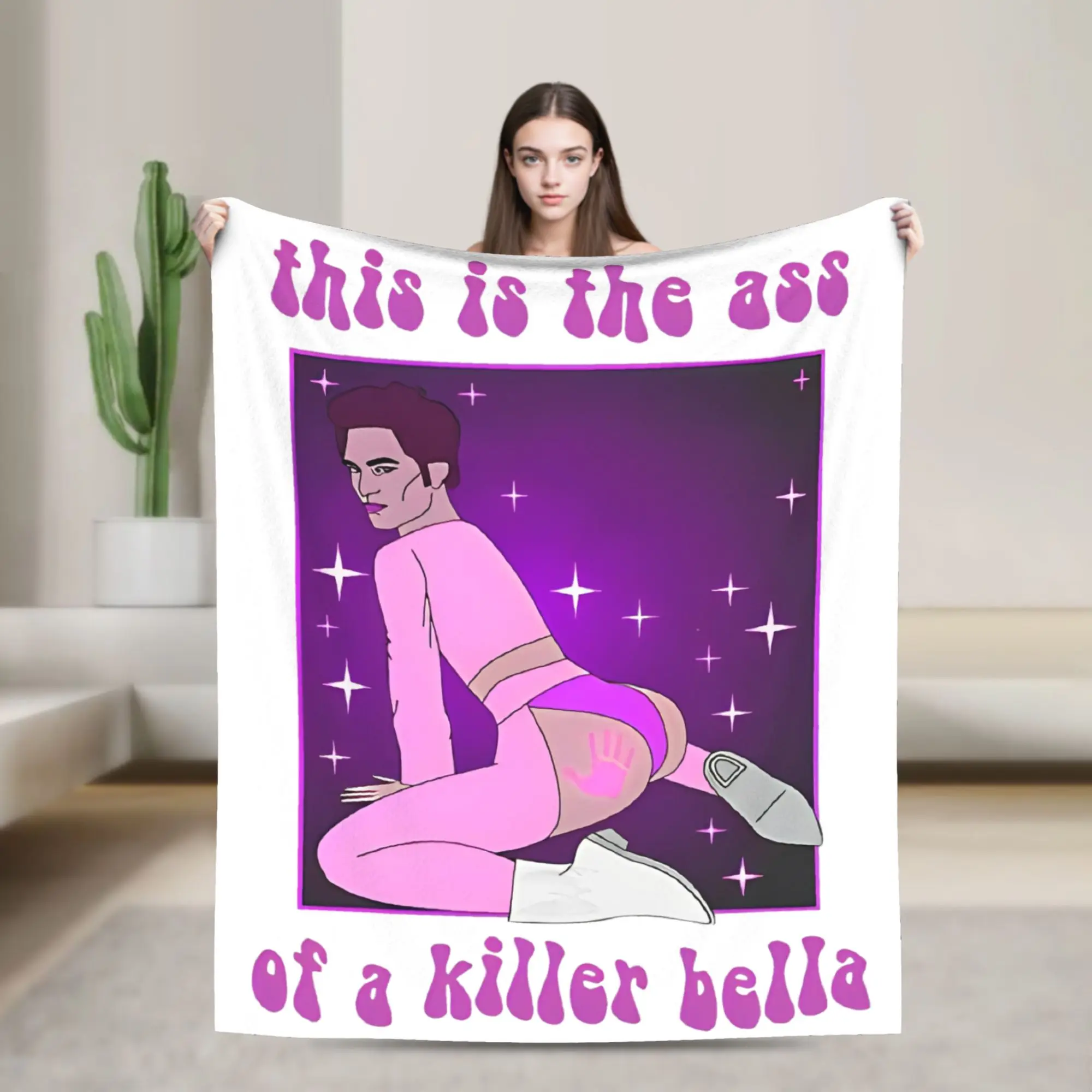 This Is The Ass Of A Killer Béllá  Blanket Quality Warm Soft  Throw Blanket Winter Decorative Couch Bed Graphic Bedspread
