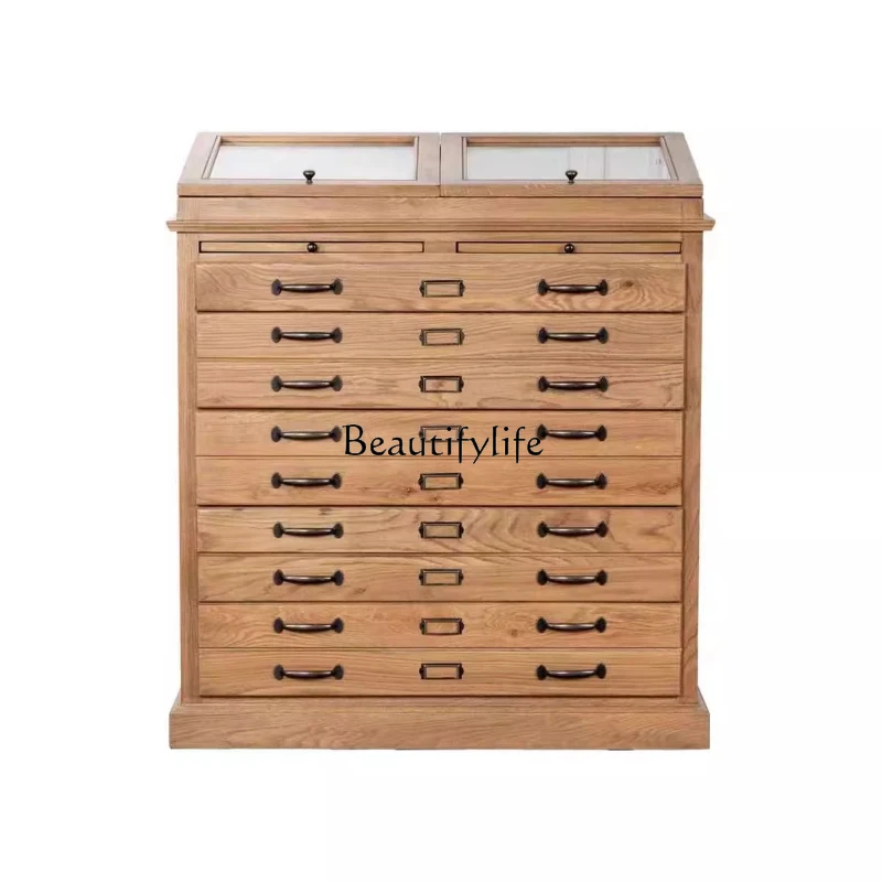 

**American solid wood chest entrance storage jewelry cabinet retro multi-functional storage cabinet