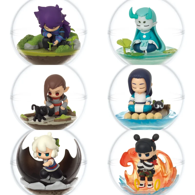 

Re-Ment Original 6Pcs The Legend of Luoxiaohei TERRARIUM Toys For Kids Gift Collectible Model Ornaments