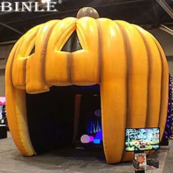 Devil Smile Inflatable Pumpkin Tent Artificial Pumpkins Arch Tunnel For Halloween Decoration Outdoor Event