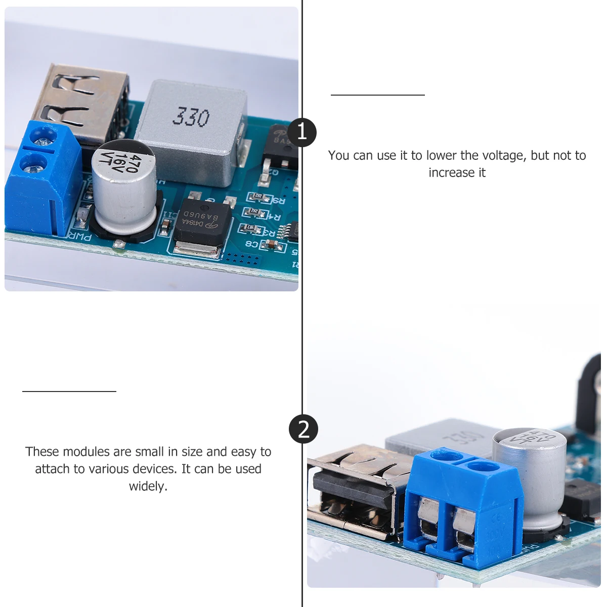 

3 pcs Power Module Adjustable Converter Step- Adapter for DIY Camera Vehicle Monitoring Communication Equipment