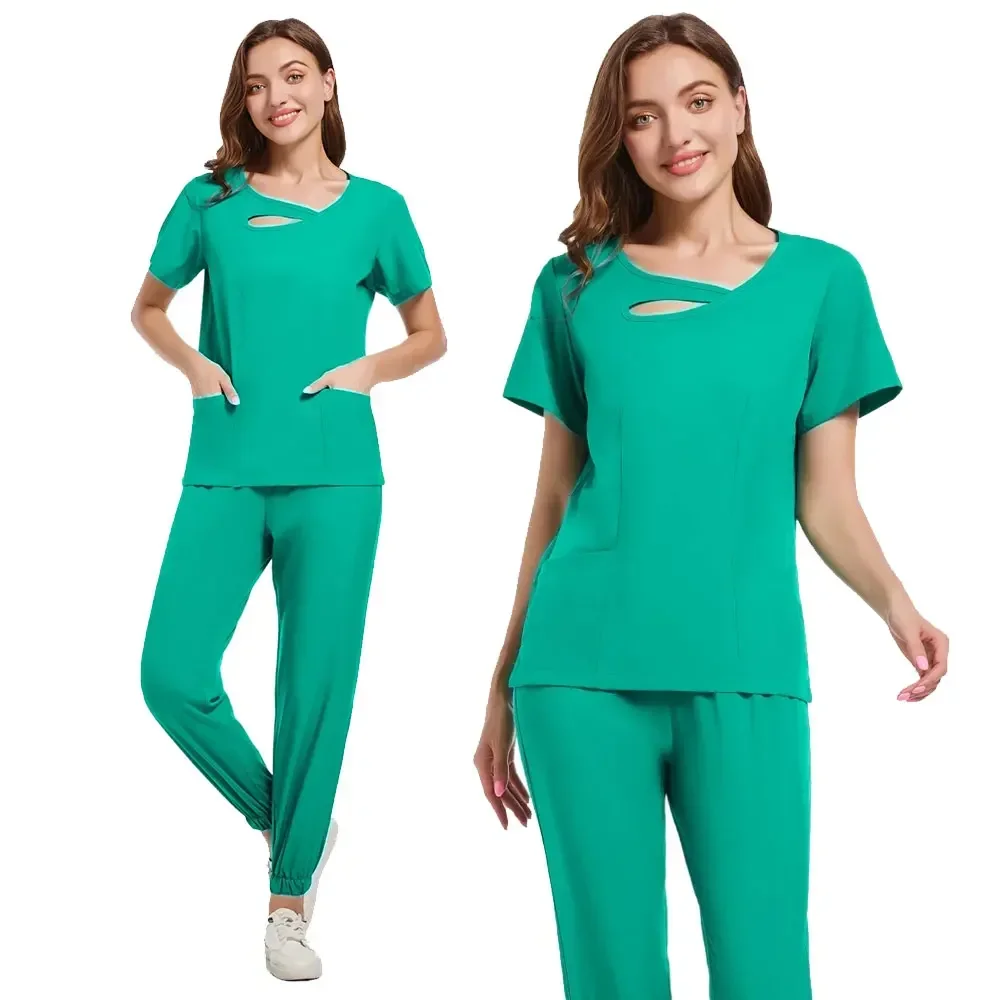 Chirurgische Uniformen für Frauen, Krankenpflege, Enfermeria-Sets, Oberteil, Hose, Artikel, medizinische Uniform, OP-Bekleidung, klinischer Schönheitssalon, Krankenhausanzüge