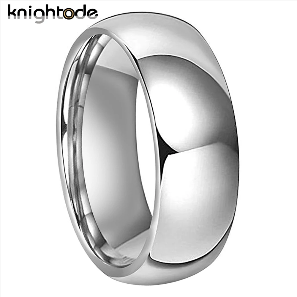 Hoge Kwaliteit Wolfraamcarbide Ring Bruiloft Verlovingsring Voor Mannen Vrouwen Koepelvormige Band Gepolijst Glanzend Comfort Fit 8/7/6/5/4/3/2mm