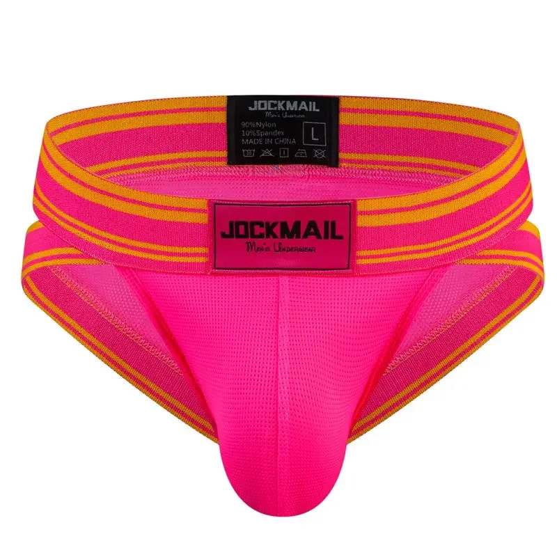 JOCKMAIL Summer Fashion Mens Sexy Briefs Cuecas Calzoncillos Slip Breathable Nylon Mesh Panties Bikini Underwear