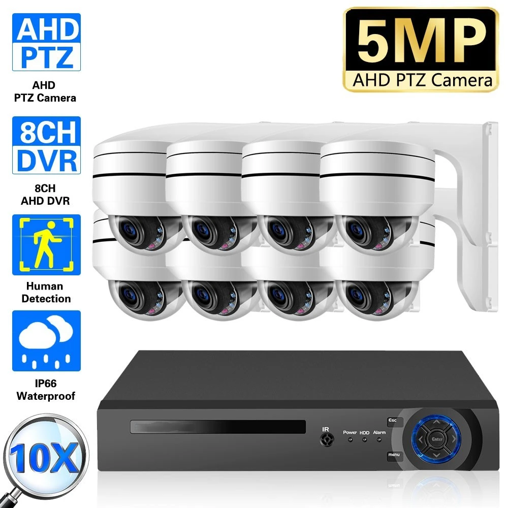 Products subject to negotiation5mp Ahd Ptz Camera Video Surveillance System 8ch 5.0mp Ahd Dvr Kit 10x ZoomHd Outdoor Cctv Camera