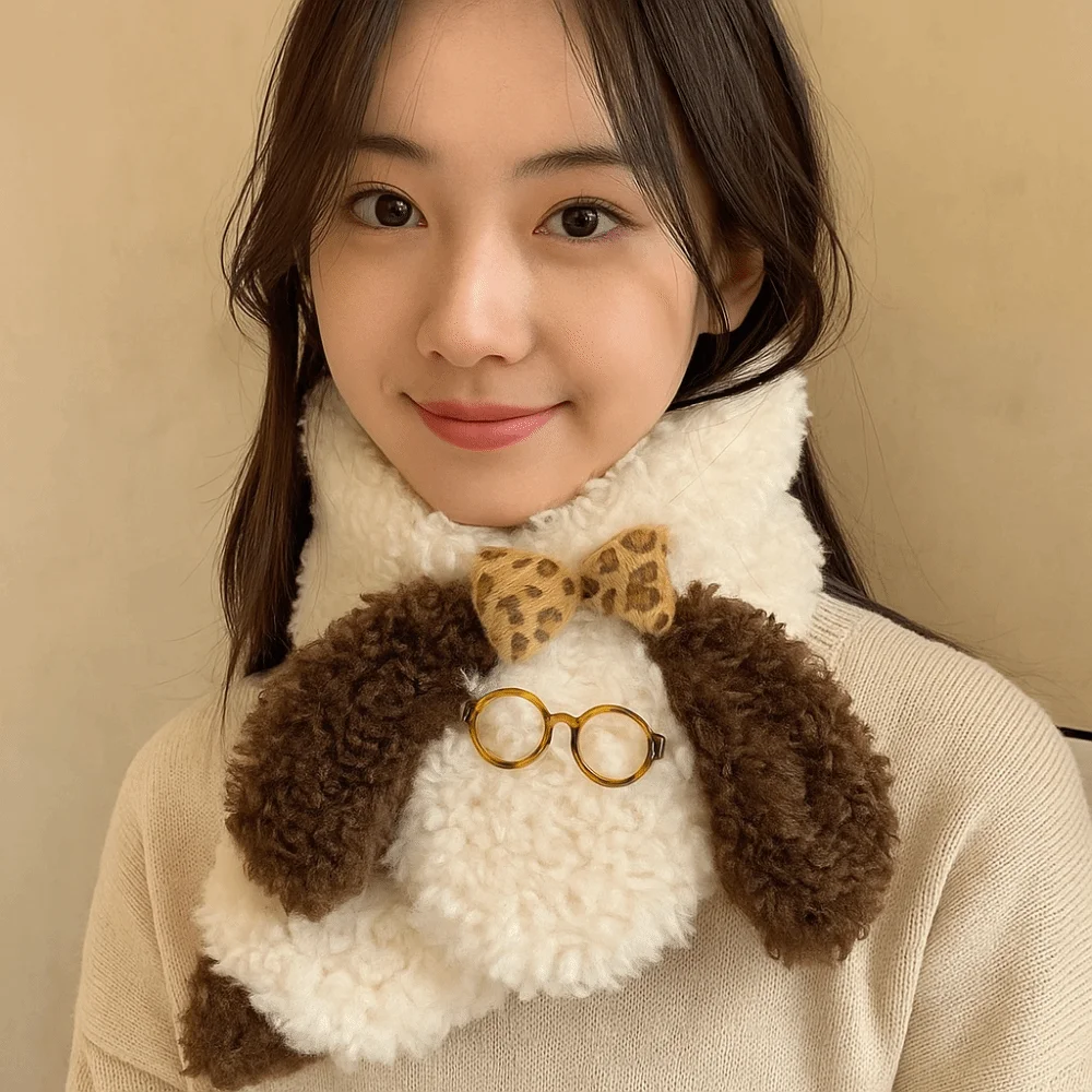 

Простые вязаные очки, шарф для щенка, утепленный плюшевый шарф для собак, однотонные теплые зимние кашемировые шарфы для женщин/мужчин