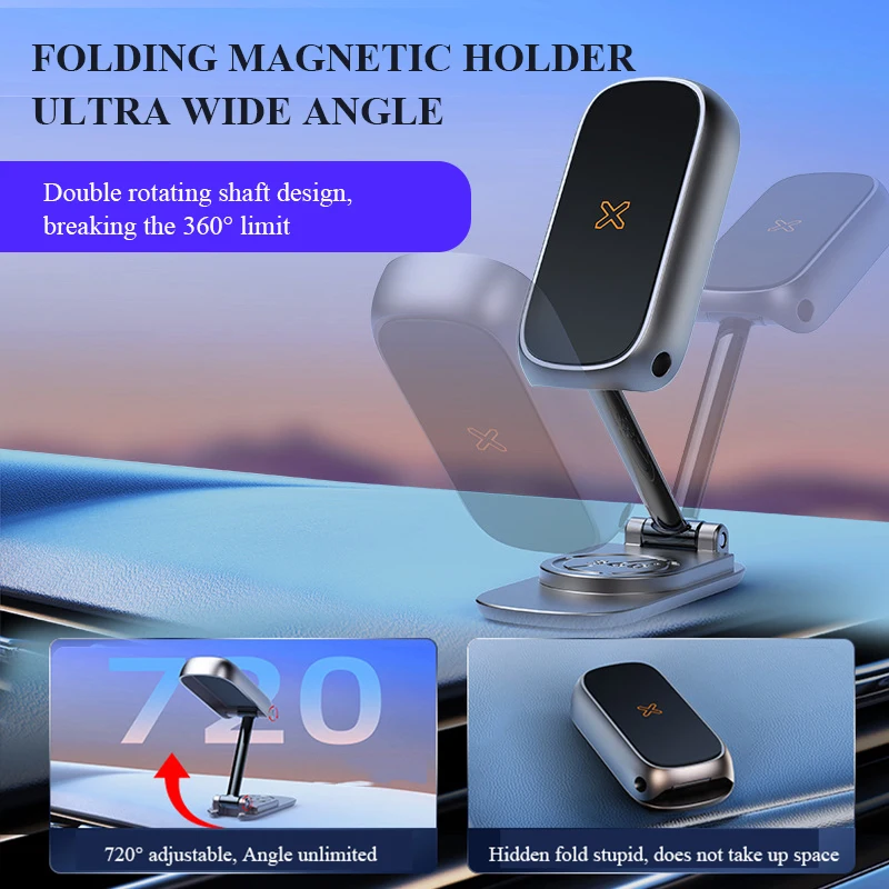 Magnetische Auto halterung Ganzmetall stärkster Magnet faltbarer Telefon halter für Auto Armaturen brett Tesla Telefon halterung für iPhone