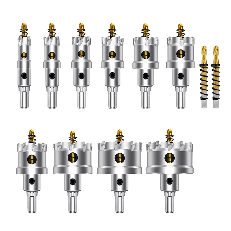 

Набор пил Tcthole из 12 предметов для твердого металла, пилотное сверло 5/8 дюймов-2-1/8 дюймов для металла, нержавеющей стали, железа, дерева, пластика