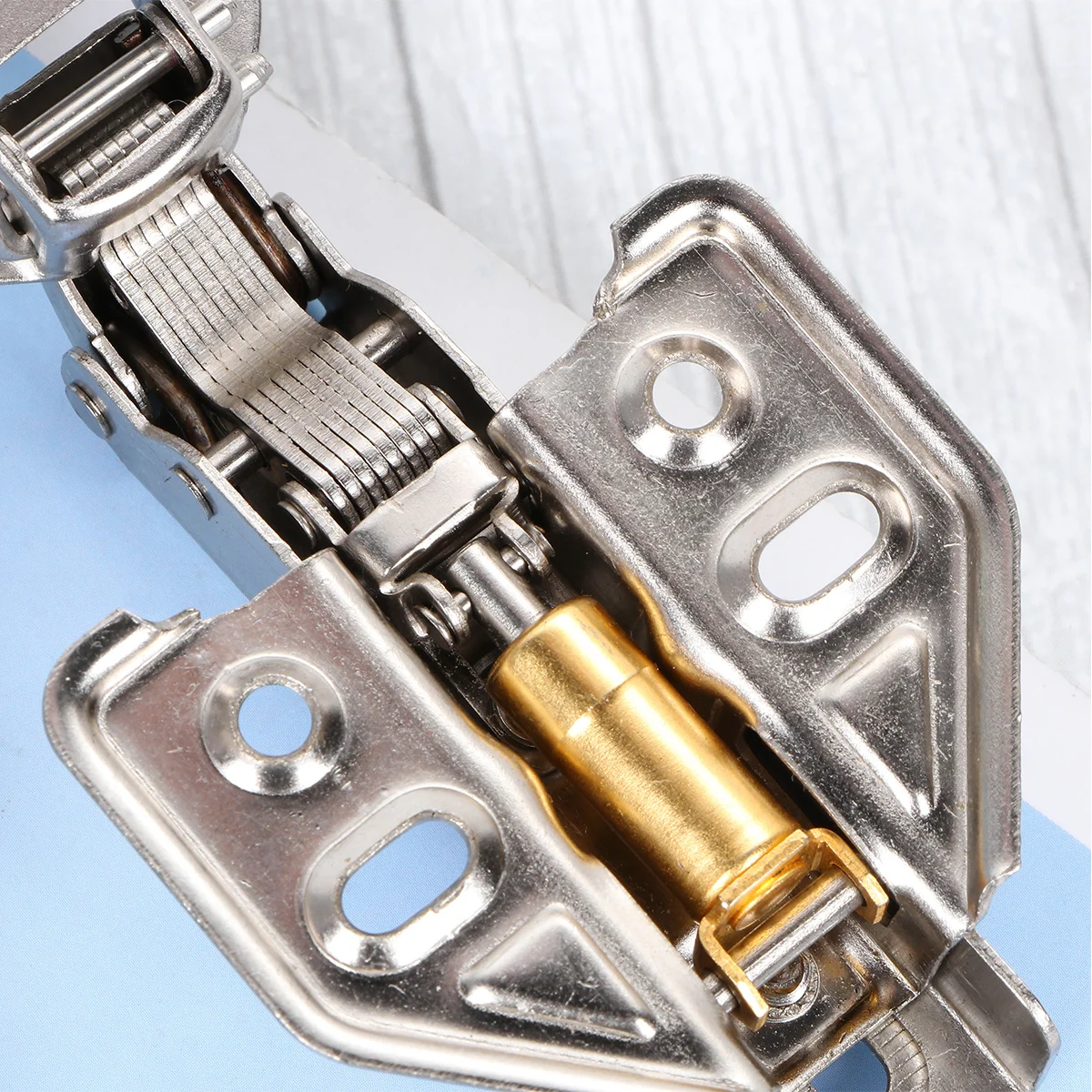 

10Pcs Concealed Hydraulic Liquid Pressure Hinges 1.2mm Steel Thick Arms Kitchen Cabinet Furniture Silent Buffers Stainless Steel