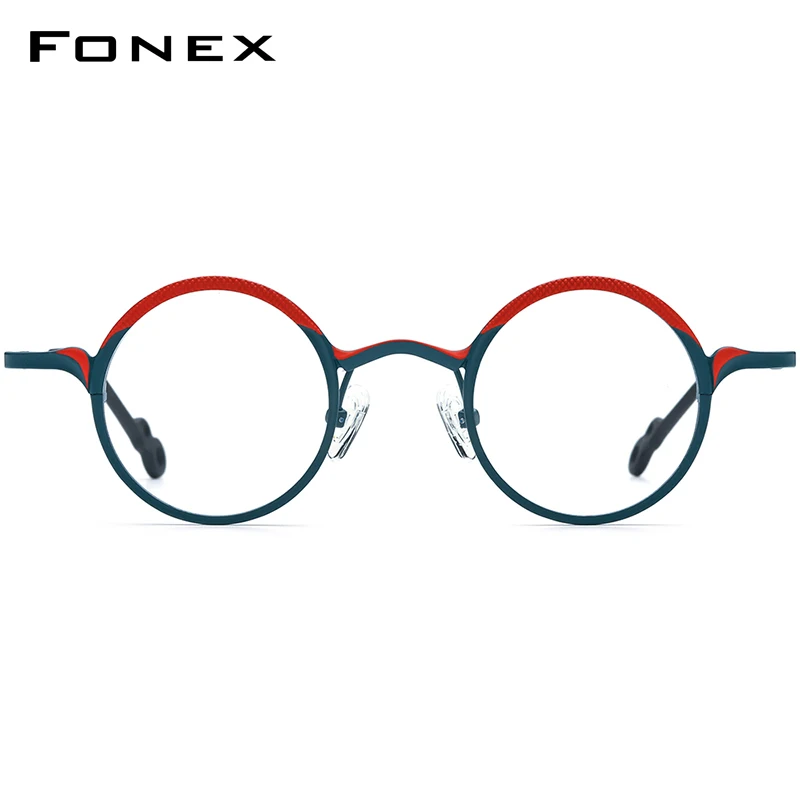 FONEX Titanium Glasses Frame Men 2025 New Fashion Brand Design Vintage Round Eyeglasses Women Small Retro Eyewear 85869