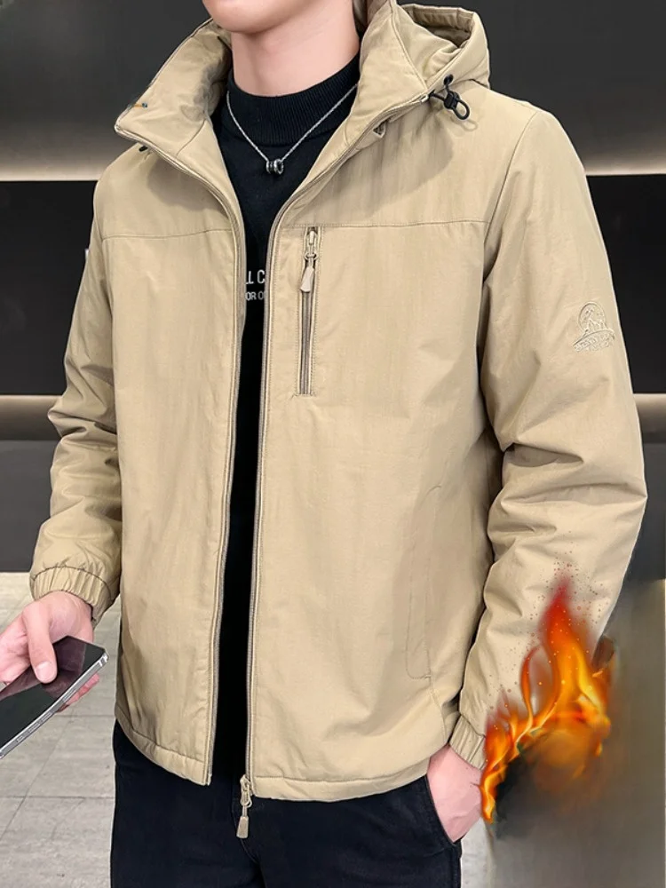 

Мужская зимняя куртка Paul 2025 с капюшоном, утепленная пухом и хлопком, для активного отдыха, теплая, молодежная, модная, с длинными рукавами, на молнии, цветная