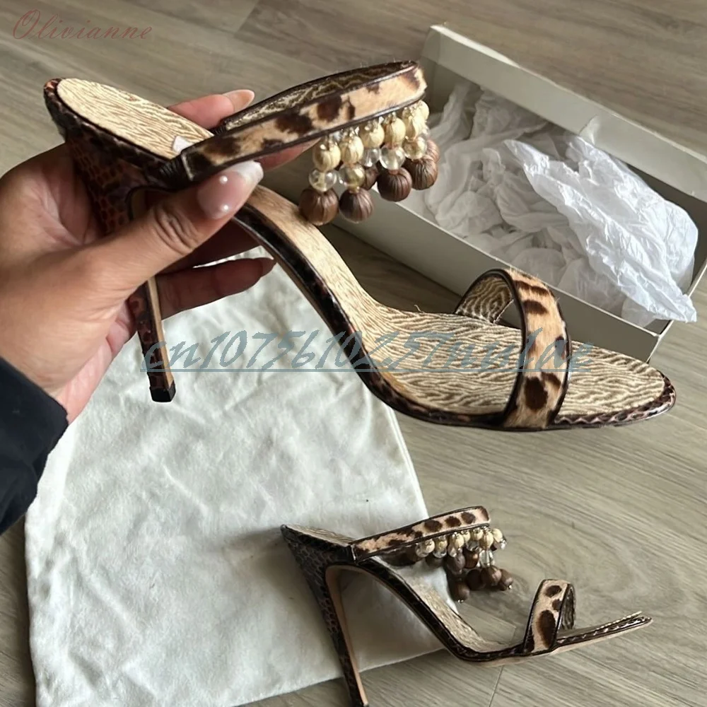 

Retro Style Chain Design Open Toe Slippers Double Belts Decor Summer Shoes for Women Stiletto High Heel 2026 Sexy Para Mujere