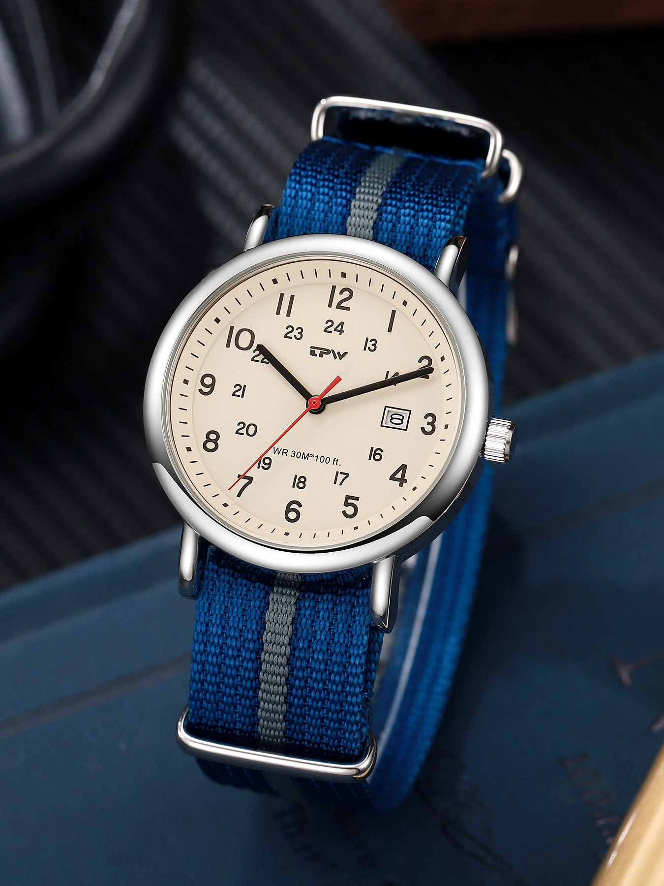 2026 TPW Field Watch Easy Reading Fabric Strap 24 Hours Display Quartz Movement Day function