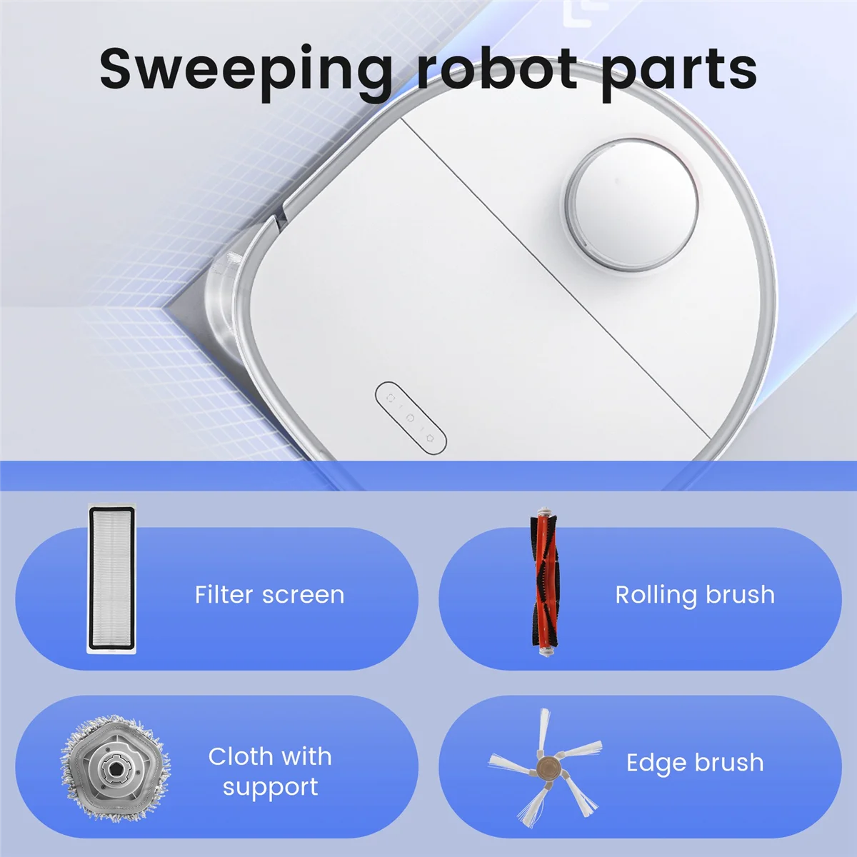 L65A Für Dreame Bot W10 Roboter Staubsauger Zubehör Wichtigsten Seite Pinsel Waschbar HEPA-Filter Mopp Tuch Ersatzteile