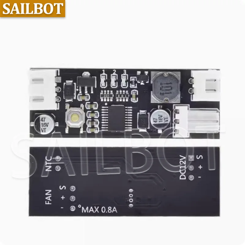 12 فولت 0.8A تيار مستمر PWM 2-3 سلك واحد مروحة التحكم في درجة الحرارة سرعة تحكم الهيكل الكمبيوتر وحدة الحد من الضوضاء NTC B50K 3950