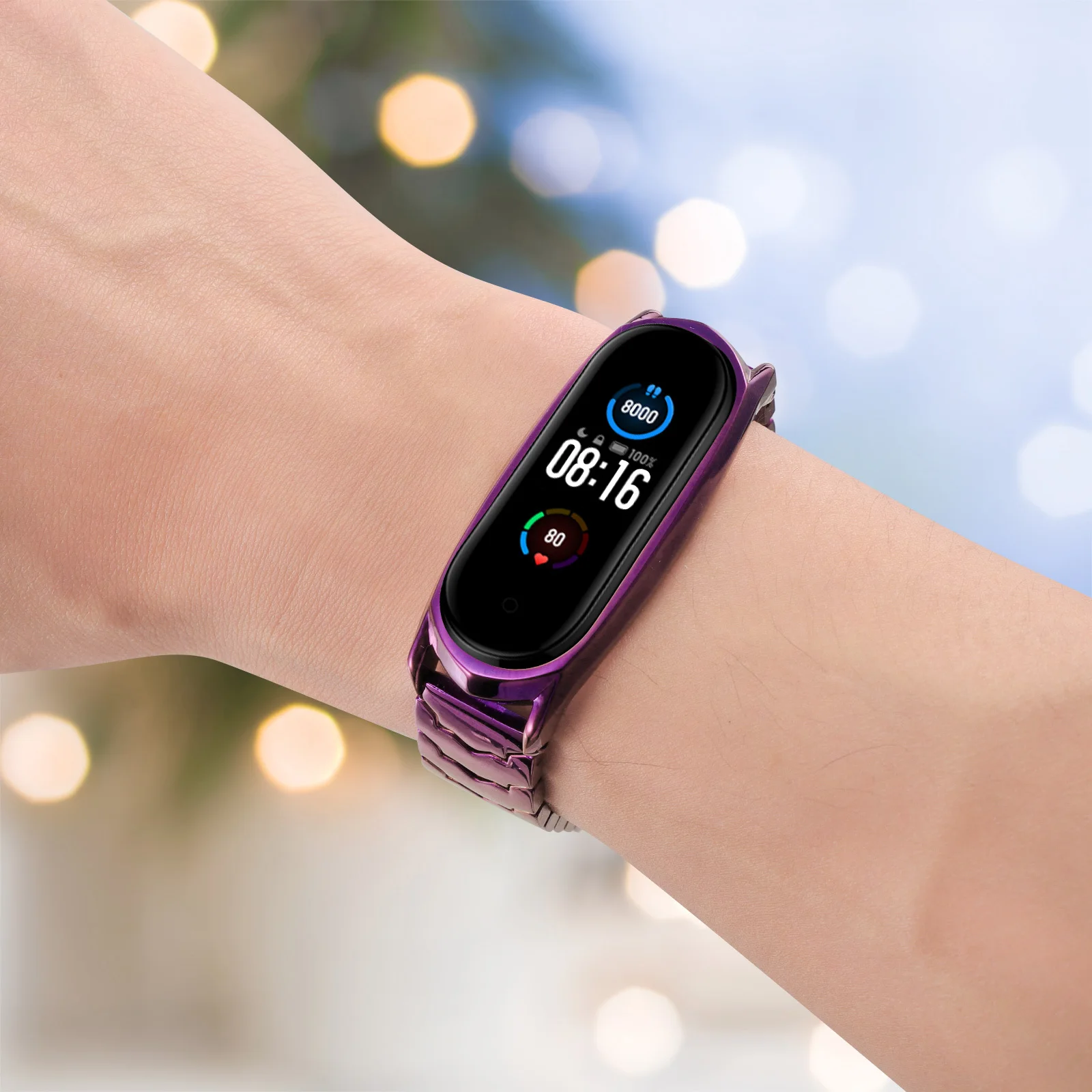 Elegante cinturino in metallo per cinturino resistente 5 4 3 Cinturino squisito congiunto interamente in acciaio lucido