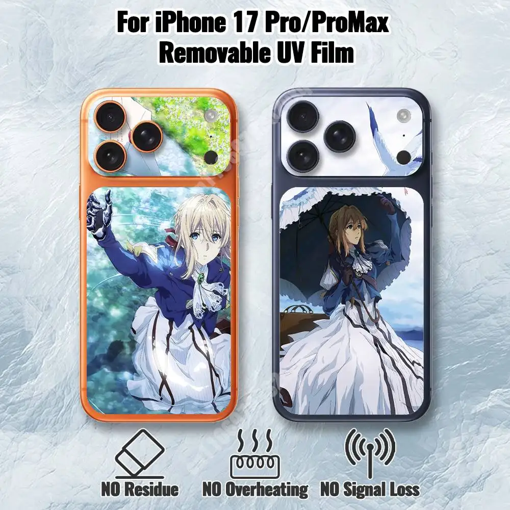 Violet Evergarden Removable UV Film for iPhone 17 Pro 17 ProMax HD Back Sticker