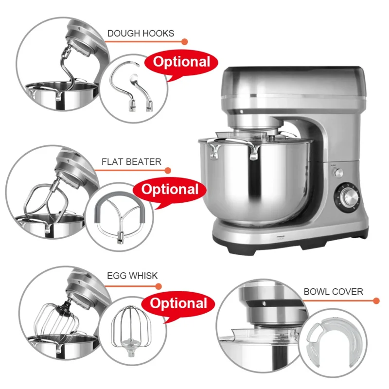 

2000W 10L 8 Speed Multi-Functional Processors Home Kitchen Electric Stand Food Mixer