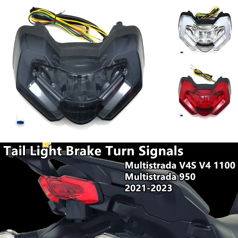 

Подходит для задних фонарей V4, стоп-сигналы поворота, встроенный светодиодный стоп-сигнал для Ducati Multistrada V4S V4 1100/950 2021-2023 22