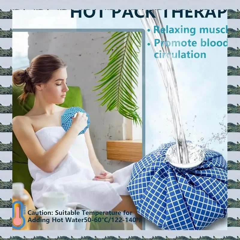 

ABQR Ice Packs For Injuries Reusable,Ice Bags Hot Water Bag For Hot & Cold Therapy & Pain Relief 6Inch/9Inch/11Inch