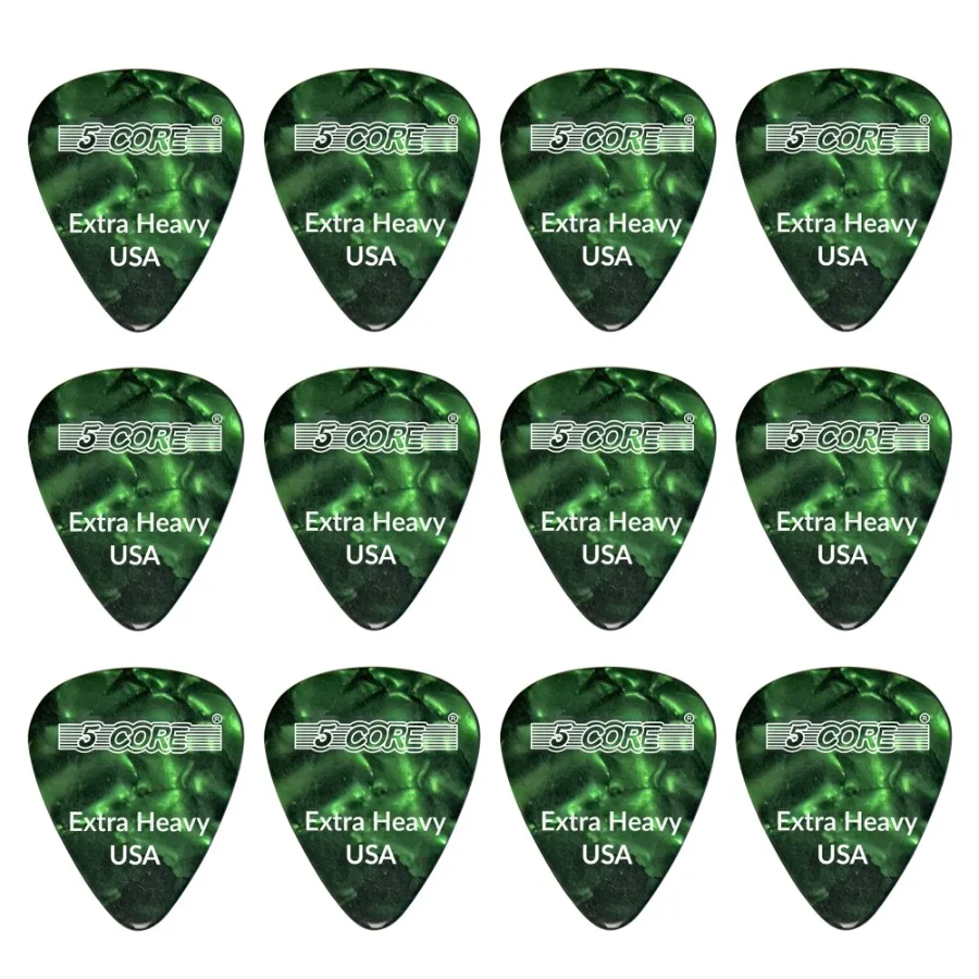 

5 Core Guitar Picks 12 Piece 1.2mm Celluloid Extra Heavy Gauge Pick for Acoustic Electric Bass Guitar Natural Feel Warm Tone Pu