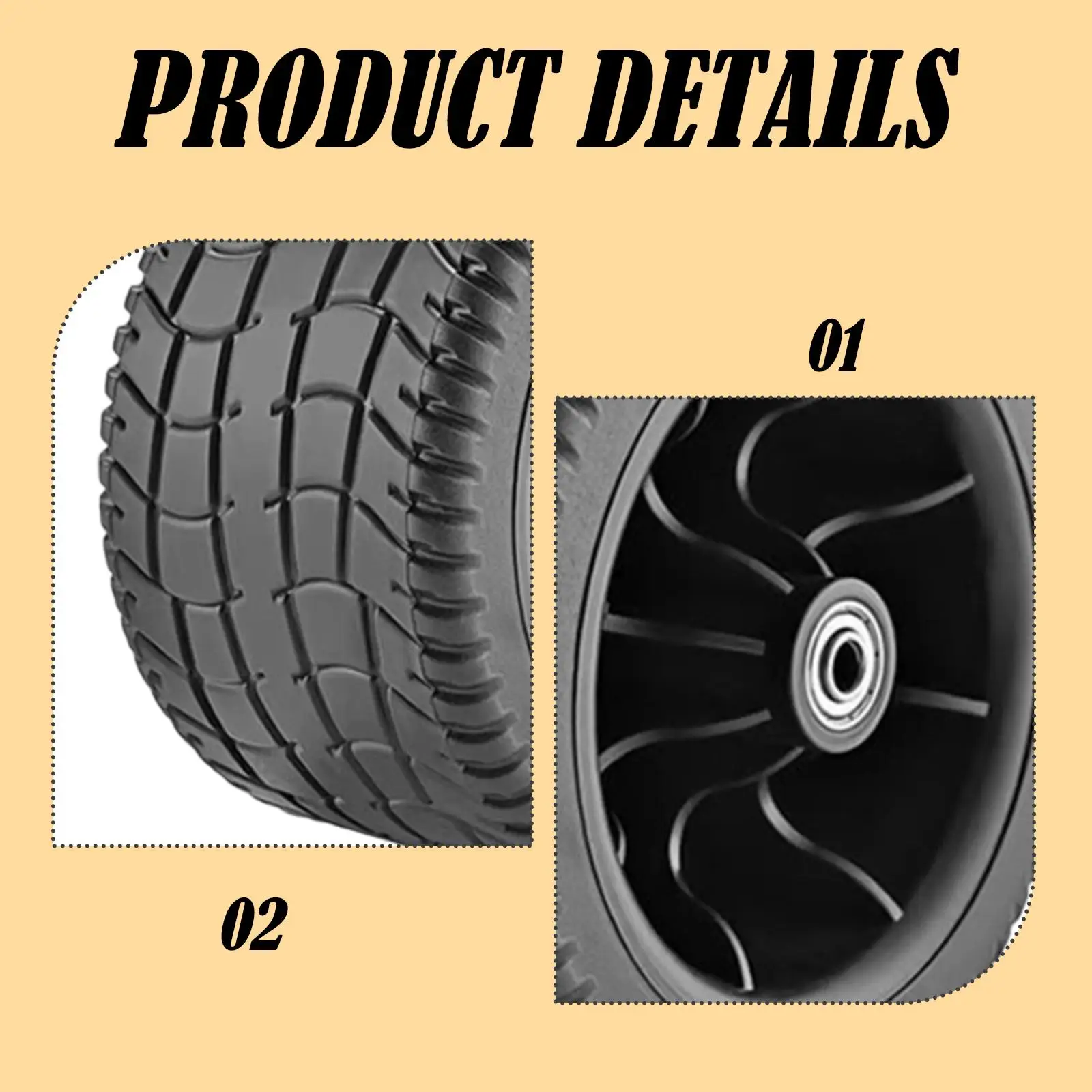 4x Camping Cart Wheels Multifunctional Repair Heavy Duty Picnic Beach Tire