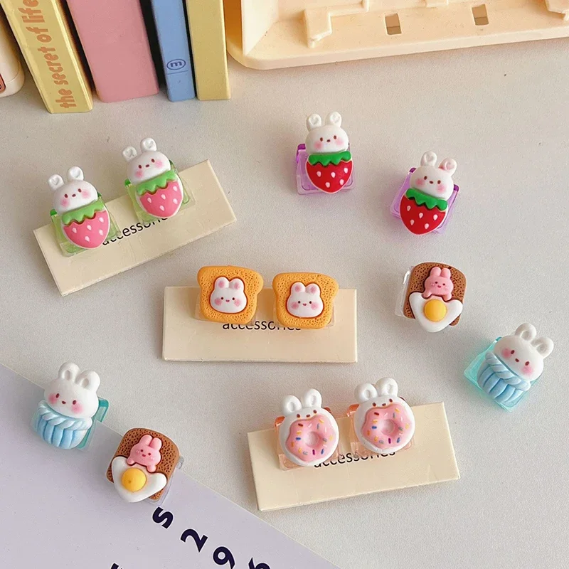 2pcs Cute Bunny Paper Clips Kawaii Index Photo Clips Documents File Page Holder Notebook Boomarks Korean Stationery Office