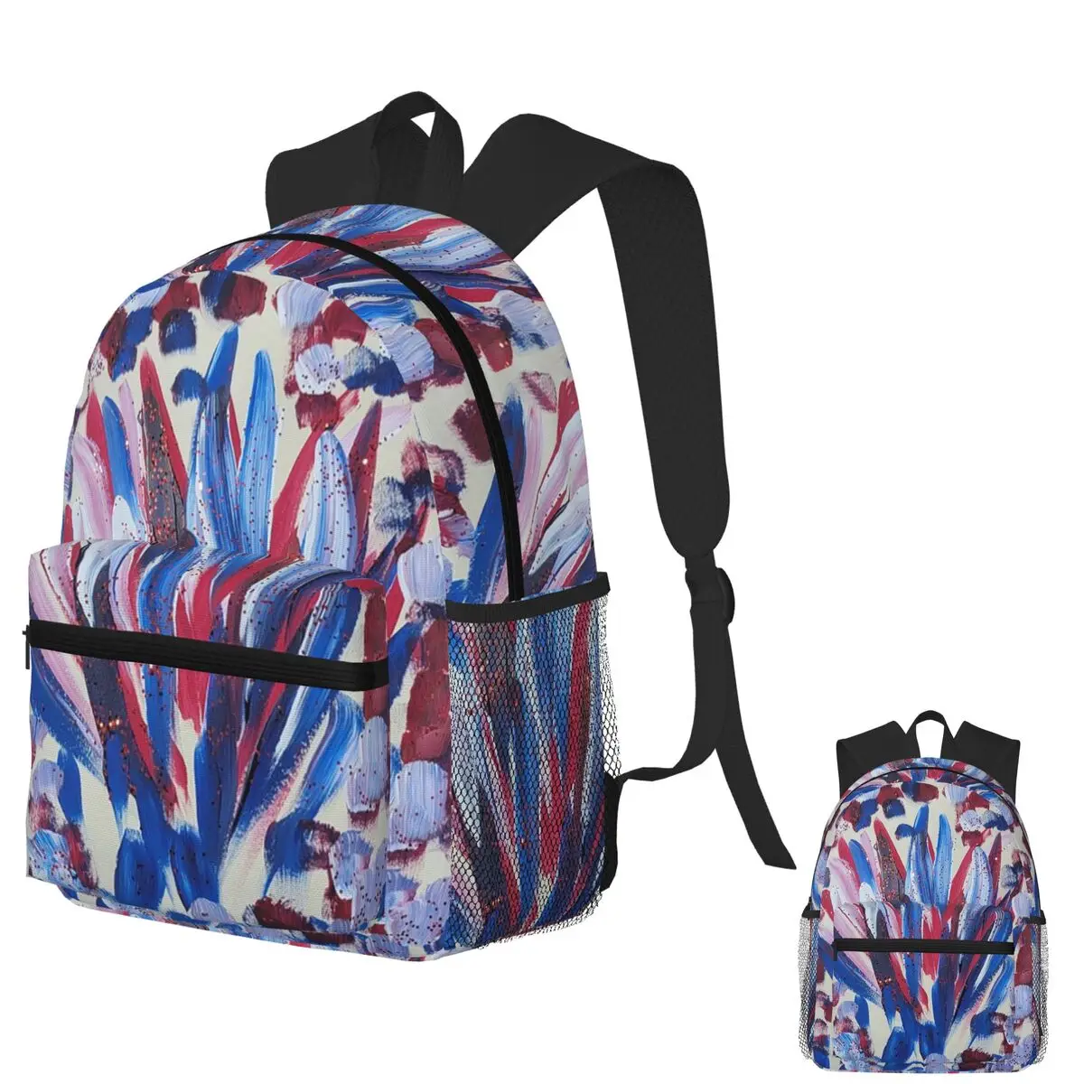 

Red,white And Blue Fun Student Backpack School Bag Hiking Travel Daypack for Boys Girls Fashion Bookbag Shoulder Bags