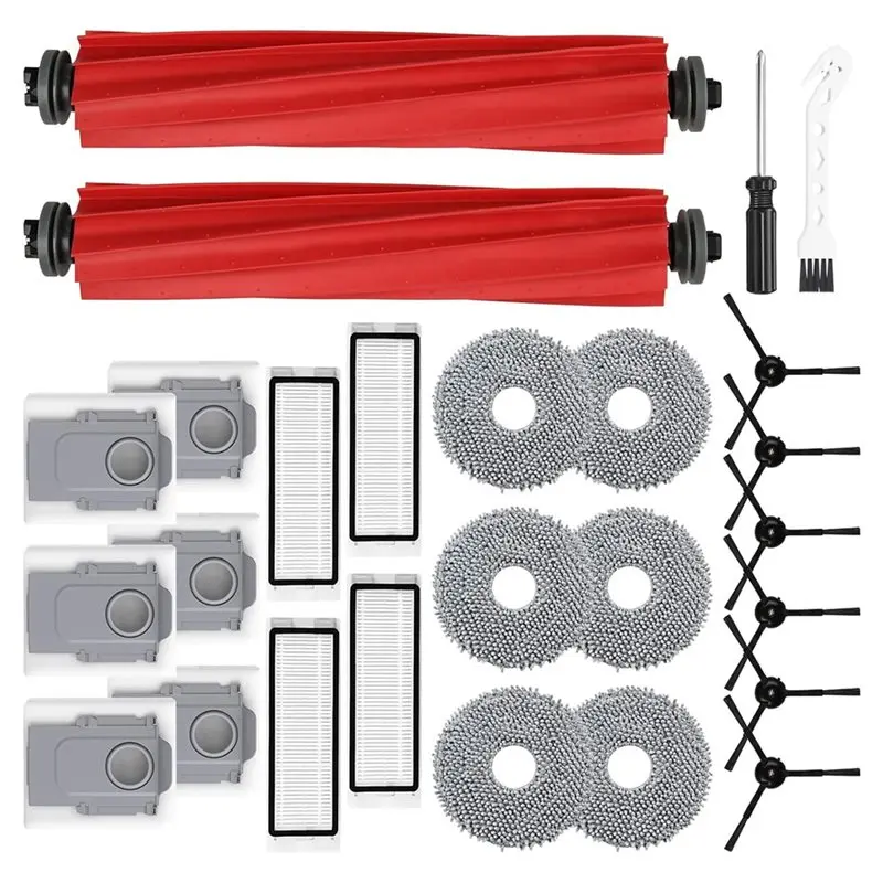 

A69X-Replacement Parts 26 Pack Accessory For Roborock Q Revo Robot Vacuum Cleaner- Main Brush, Side Brush, HEPA Filter, Mop Bags