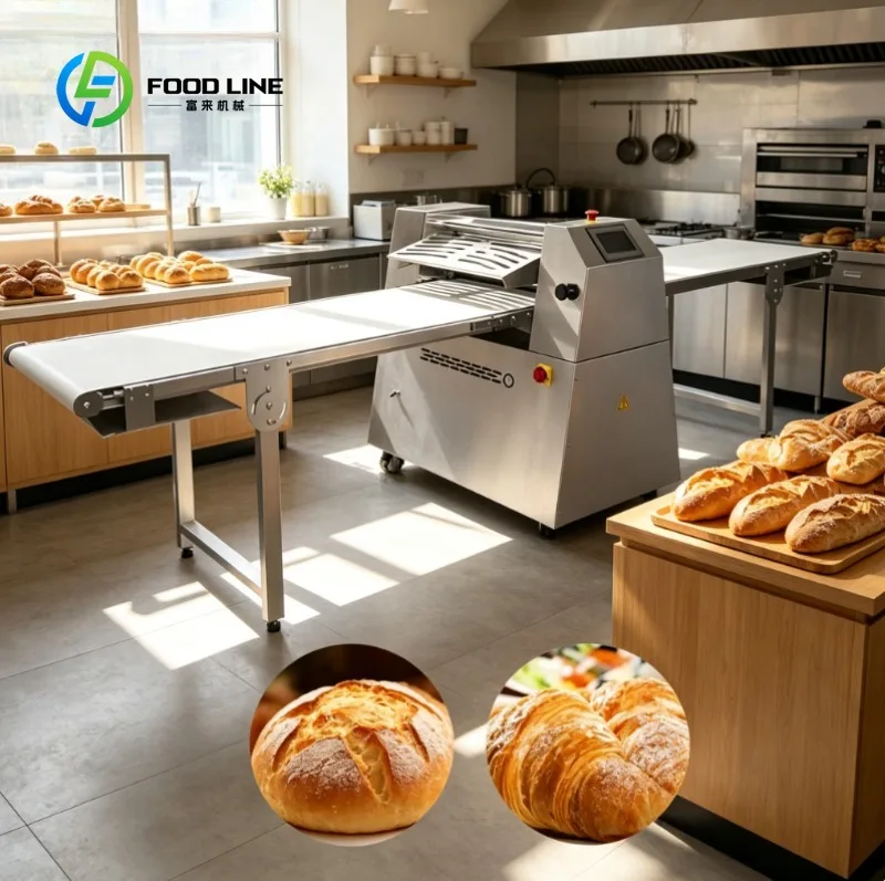 

Dough Sheeter Laminator Machine Pizza Commercial Heavy Duty Adjustable Thickness Bakery Equipment for Small Restaurants