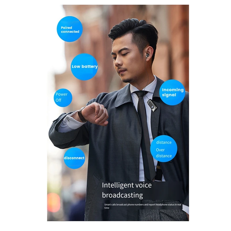 K55 Lavalier سماعة لاسلكية في الأذن ، شاشة رقمية ، مقاومة للماء ، كابل أعمال ، بلوتوث الترا ، ساخن