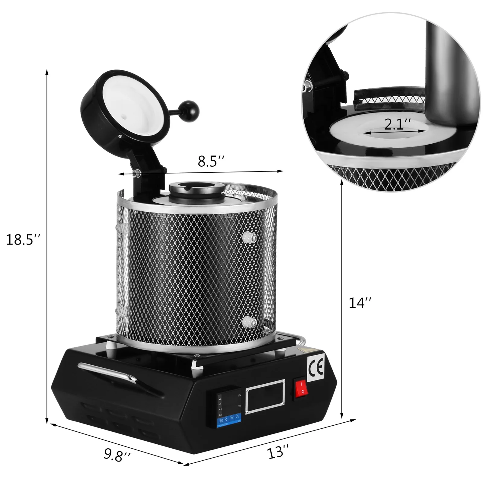 VEVOR 1KG 2KG 3KG 1150 ℃ macchina automatica digitale del forno di fusione per fusione raffinazione fusione rottami argento oro stagno alluminio