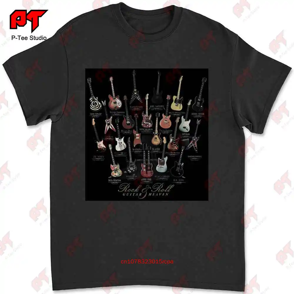 Rock & Roll Guitar Heaven Slash Bb King Angus Young Steve Vai Paul Stna T-shirt BPDJ