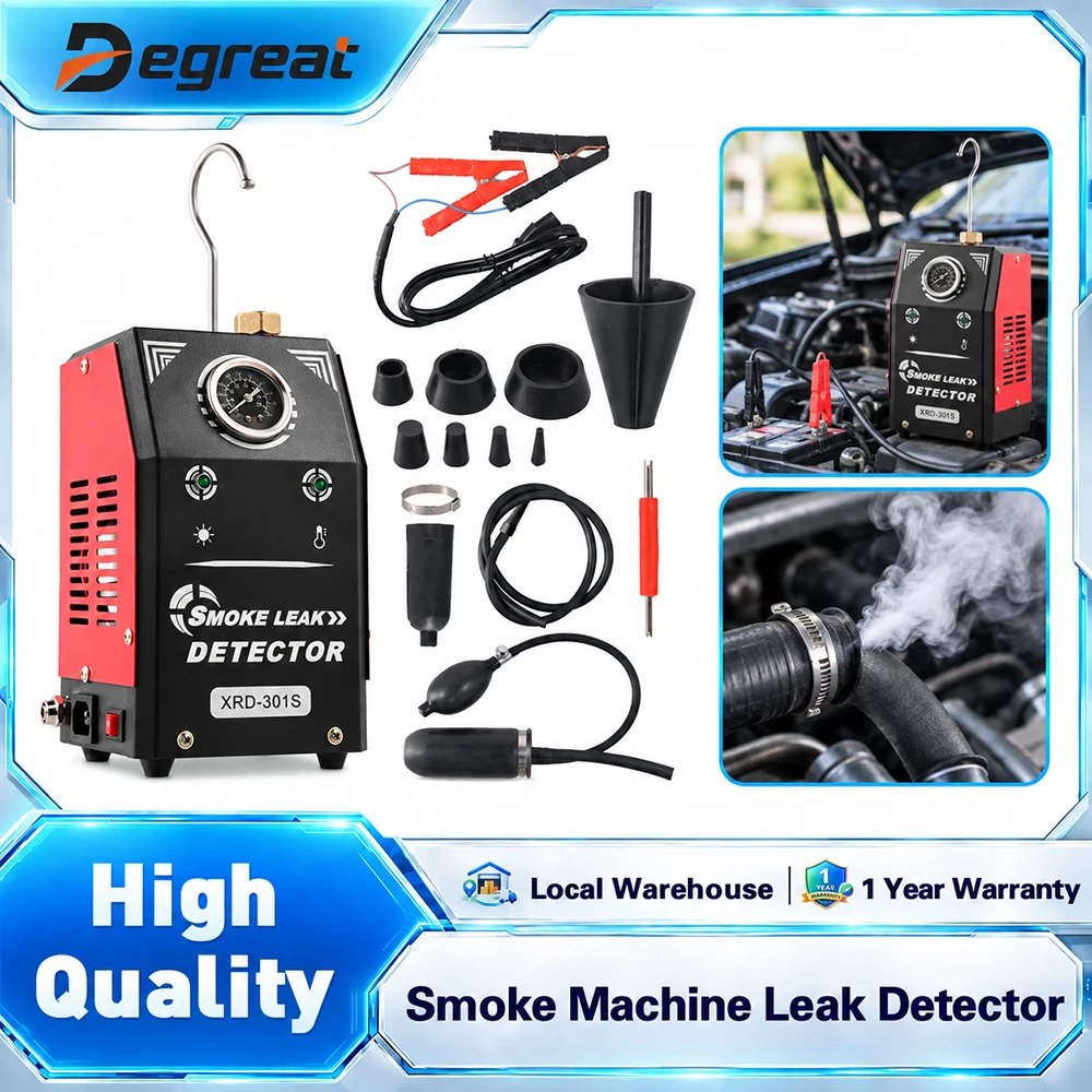Image of Degreat Auto Rauchleckdetektor mit Eingebauter Luftpumpe Diagnostischer Vakuumtester für Motorrad- und Auto-Rohrsystemprüfung